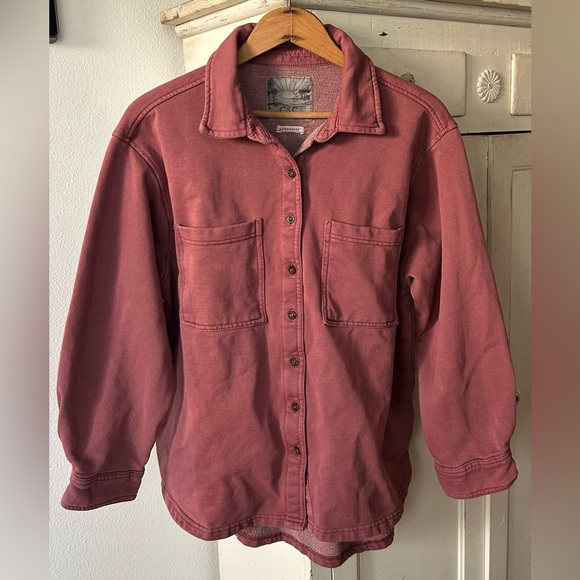 C&C California | Women’s Mauve Sunwashed Double Pocket Button-Up Shirt Size M - Picture 4 of 16
